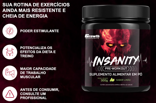 Pré-treino Insanity 300g - Growth Supplements
