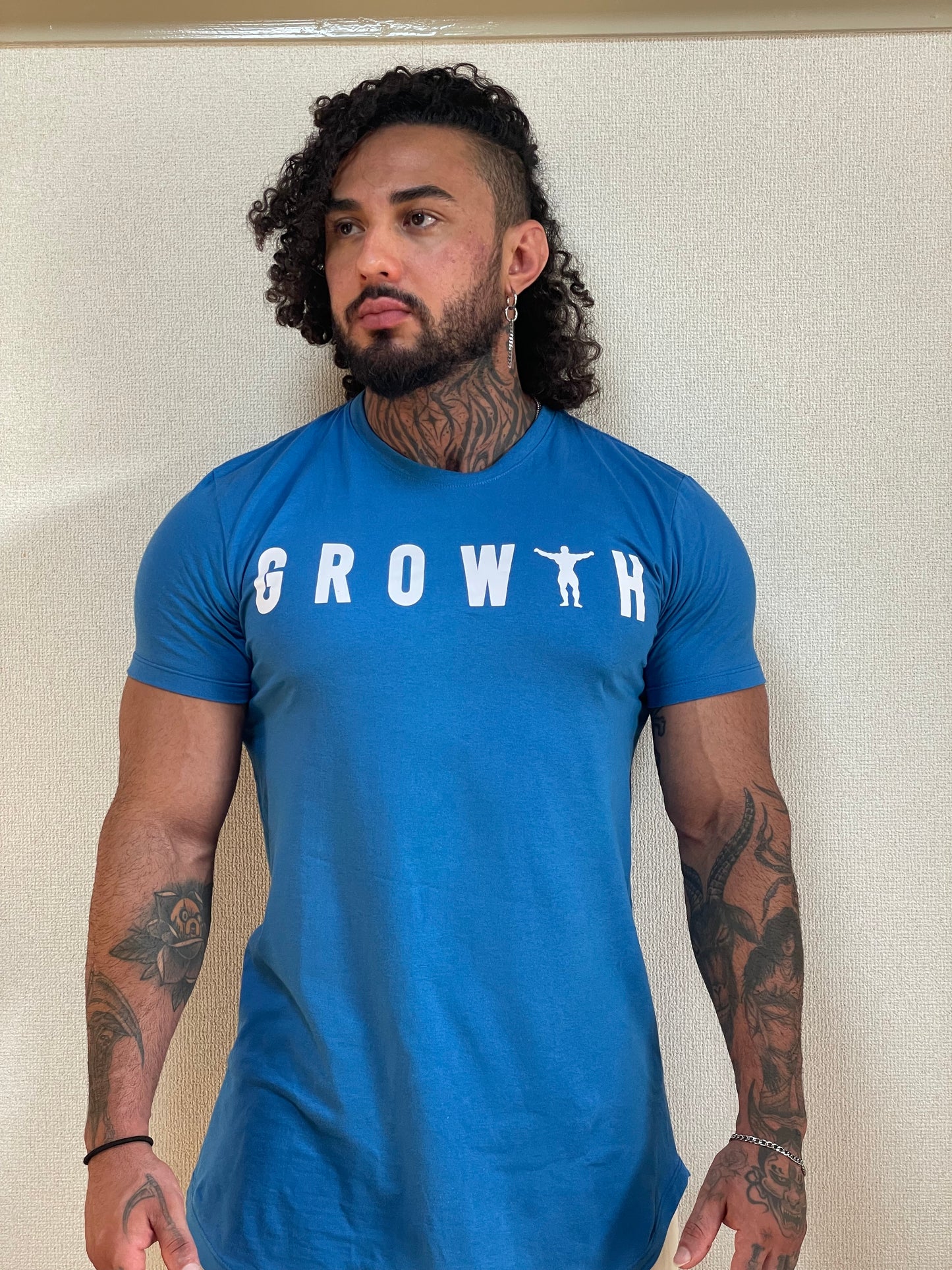 Growth Camisa Premium Long Growth Man Blue